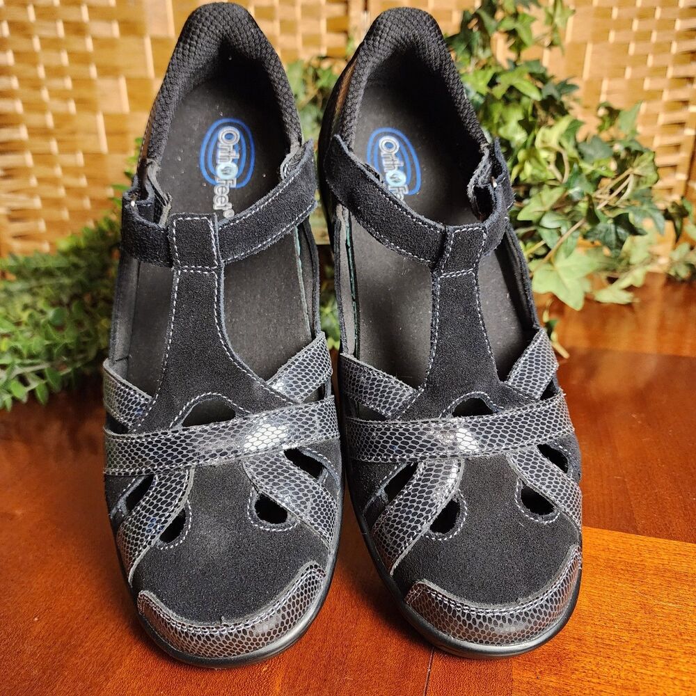 Orthofeet Shoes Juno Women’s Black Shoes Sandals Mary Jane’s #862 Size 11B
